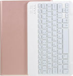 Klappdeckel Synthetisches Leder mit Tastatur Englisch US Rose Gold (Galaxy Tab A7) 104100292A