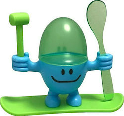 Plastic Baby Eggcup Willy Mia Fred Green