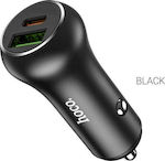 Hoco Car Charger Black Z38 Total Intensity 4.5A Fast Charging with Ports: 1xUSB 1xType-C