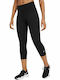 One Women's Capri Running Legging Dri-Fit Black