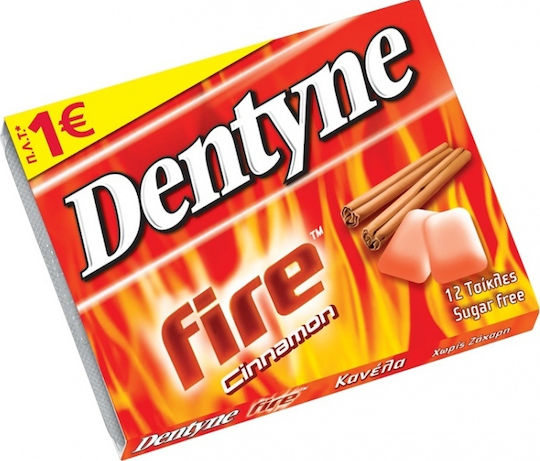 Dentyne 12 Chewing gum with Flavor Fire Cinnamon No Added Sugar 1pcs 16.8gr