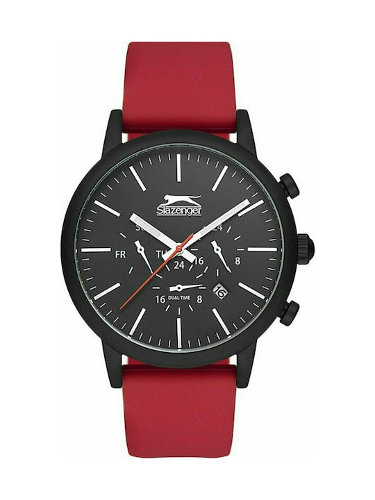 Slazenger Watch Battery with Red Rubber Strap