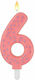 Legami Milano Candle Happy Number 6 Pink Свещ за Рожден Ден Номер "6" в Розов Цвят NUC0007
