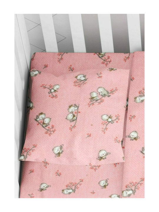 Dimcol Birds Baby Cotton Pillowcase Pink 35x45cm