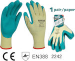 Total Cotton Safety Glofe Latex Turquoise