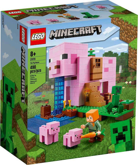 LEGO Minecraft The Pig House Building Set With Alex And Creeper για 8+ Ετών