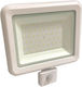 Eurolamp Waterproof LED Flood Light 50W Cold White 6500K With Motion Sensor IP44