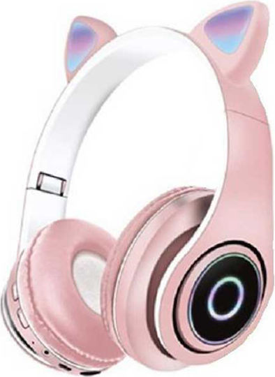 P39M Cat Ear Led Wireless On Ear Căști cu 10 ore de Funcționare Roz