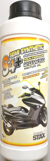 Motor Oil Stax S4+ Multigrade 20W-50 Ημισυνθετικό Λάδι Μοτοσυκλέτας για Τετράχρονους Κινητήρες 1lt