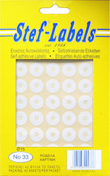 Stef Labels 1920 Αυτοκόλλητες Ετικέτες Στρογγυλές σε Λευκό Χρώμα 15mm