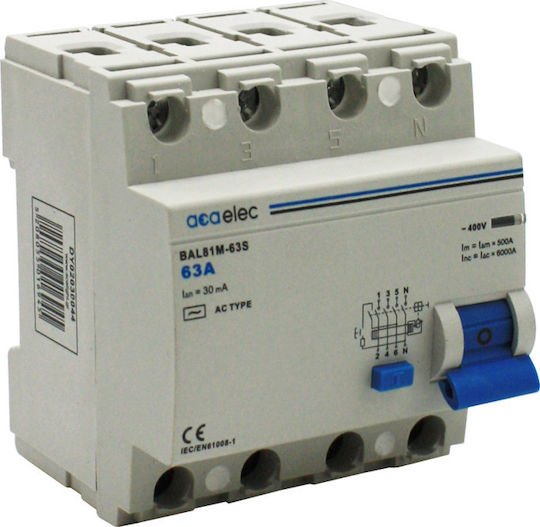 Aca Phase Relays Leckage der Erde 63A Quadruple Pole with Voltage 400V 30mA
