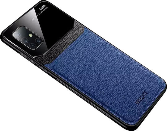 Bodycell Plexiglass Umschlag Rückseite Synthetisches Leder Blau (Galaxy A51)