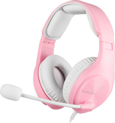 Sades A2 Over Ear Gaming Headset with Connection 3.5mm Pink