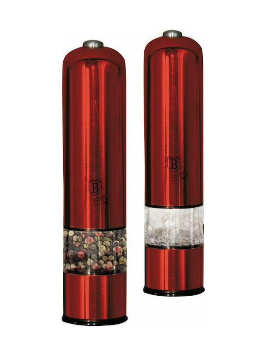 Berlinger Haus Metallic Line Electric Metallic Spice Mill Set Burgundy Collection 2pcs