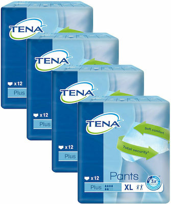 Tena Plus Incontinence Underwear XLarge 4x12pcs