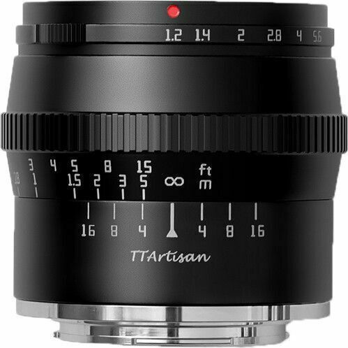 TTArtisan Crop Фотообектив 50mm F1.2 APS-C Телефото за Микро Четири Трети (МЧТ) Монтаж Черен