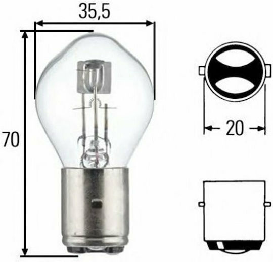 Hella Lamps Motorcycle BA20D 12V 40W 1pcs