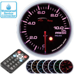 Depo Racing Όργανο Πίεσης Λαδιού Αυτοκινήτου 52mm με Warning & Remote Controller &