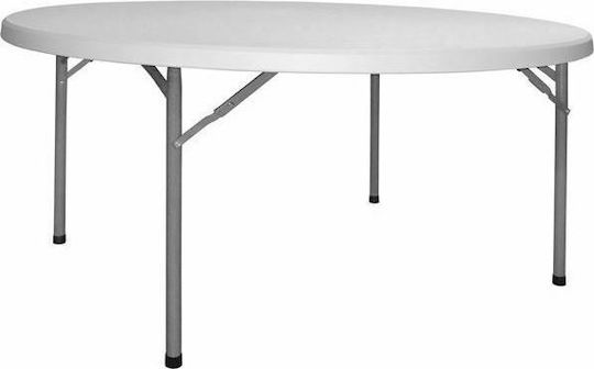 Masă Catering Pliabil 182x182x74buc Alb