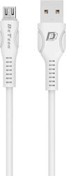 DE-27M 40109 Regular USB 2.0 σε micro USB 1m Λευκό