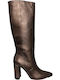 Fardoulis Leather High Heel Women's Boots 7119X Beige