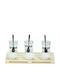 Alpina Appliances Glass Dessert Divided Serving Tray with 3 Slots White 24x16cm 10pcs