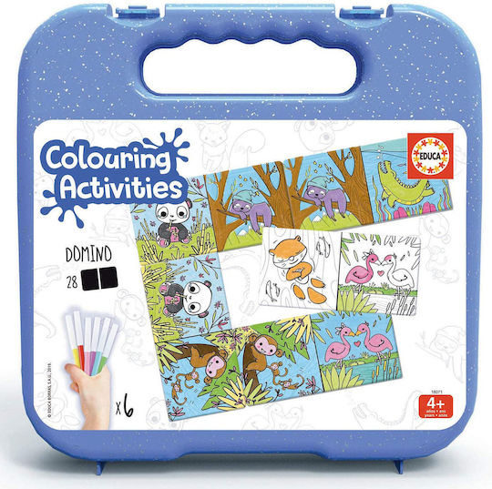 Board Game Colouring Activities Domino for 1-4 Players 4+ Years Old (EN) Educa