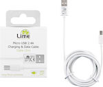 Lime Regular USB 2.0 to micro USB Long Cable Λευκό 2m (LUM02)