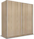 Double Door Wardrobe Sliding Latte 182x61x233cm