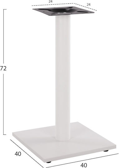 Freebox Table Stand Metallic with Adjustable White Matte 40x40x72cm