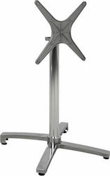 Freebox Folding Table Stand made of Aluminum with Regulator Chrome 69x69x92cm