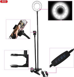 XO XOL01 xo-bgd001 Ring Light 9cm with Desktop Stand/Mount Stand and Mobile Holder