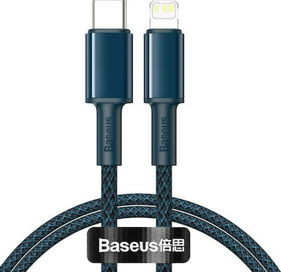 Baseus High Density Împletit USB-C la Cablu Lightning 20W Albastru 1m (CATLGD-03)