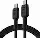 Green Cell PowerStream Braided USB 2.0 Cable USB-C male - USB-C 60W Μαύρο 1.2m KABGC30
