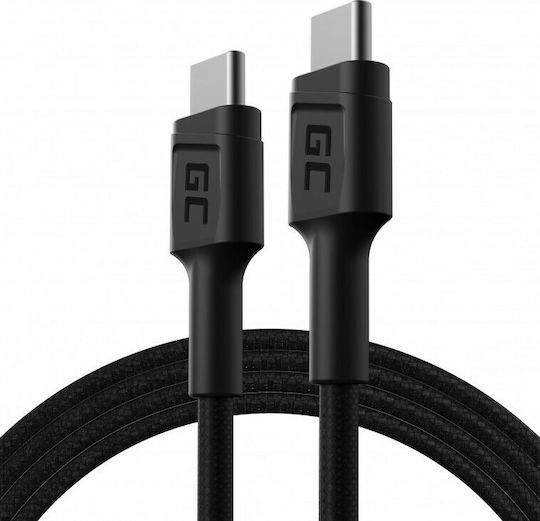 Green Cell PowerStream Braided USB 2.0 Cable USB-C male - USB-C 60W Μαύρο 1.2m KABGC30