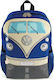 Vintage Lovers VW T1 Bus Blue School Bag Backpack Elementary, Elementary Blue with Water Bottle Holder 30Liters