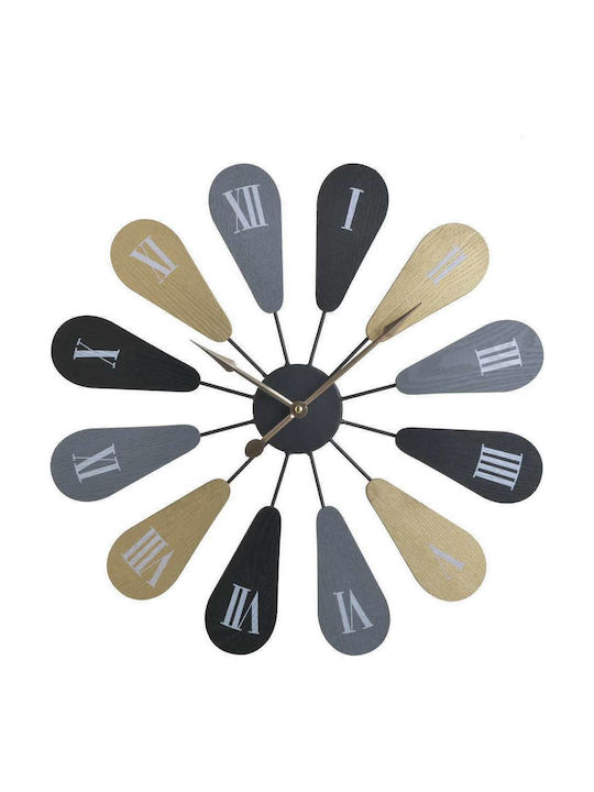 Inart Wanduhr Metallisch Black 50x5cm