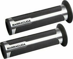 Barracuda Motorcycle Grips Racing in Silver Colour