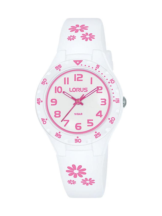 Lorus Kids Analog Watch with Rubber/Plastic Strap White