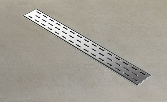 Tema Stainless Steel Channel Floor with Output 50mm and Size 33x11.1cm Silver Rain