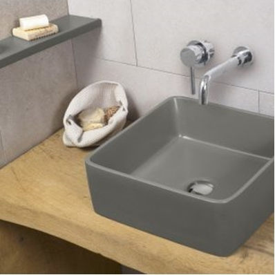 Adamidis Paros Aufgesetztes Waschbecken Keramik 41x41x14cm Gray