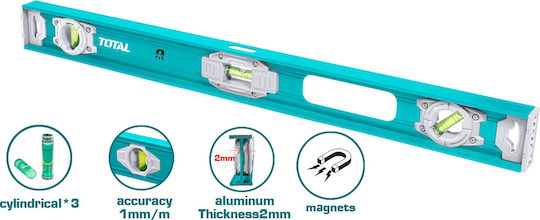 Total TMT212026 Spirit Level Aluminum Magnetic 120cm with 3 Eyes