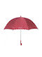 Playshoes Kinder Regenschirm Gebogener Handgriff Regenschirm Rot