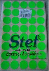 Stef Labels 1600Stück Klebeetiketten in Grün Farbe 19mm