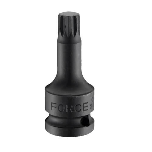Force Bit-Stecknuss Pneumatisch mit Spline-Bit und Antriebsvierkant 1/2'' Größe M14x78mm 1Stück