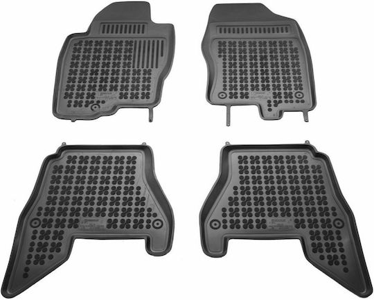 Rezaw Plast Set of Front and Rear Mats 4pcs Tray Type for Nissan Pathfinder 2008-2012 Black