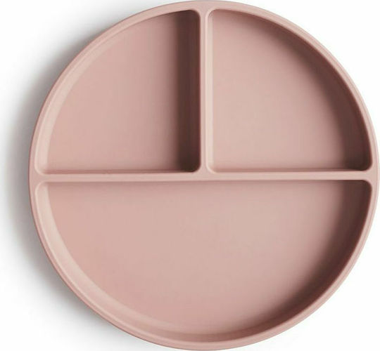Mushie Baby Food Plate Suction made of Silicone Pink
