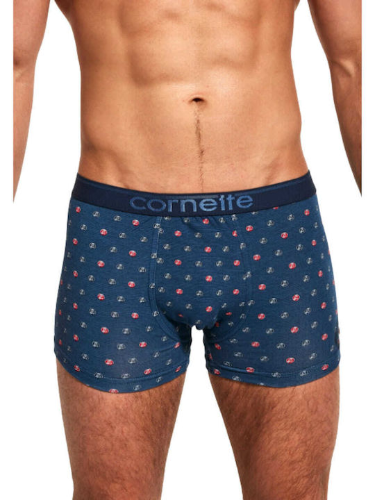 Men's blue fitted boxers with print