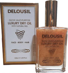 Delousil Luxury Dry Oil with Shimmer for Face, Hair, and Body 100ml