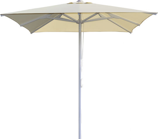 Garten- und Terrassen-Sonnenschirm Quadratischer Aluminium Mit Ecru-Polyester 3x3xHöhe 2,83 m